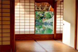 Raumteiler Materialien Traditionel Japanisch mit offenem Fenster